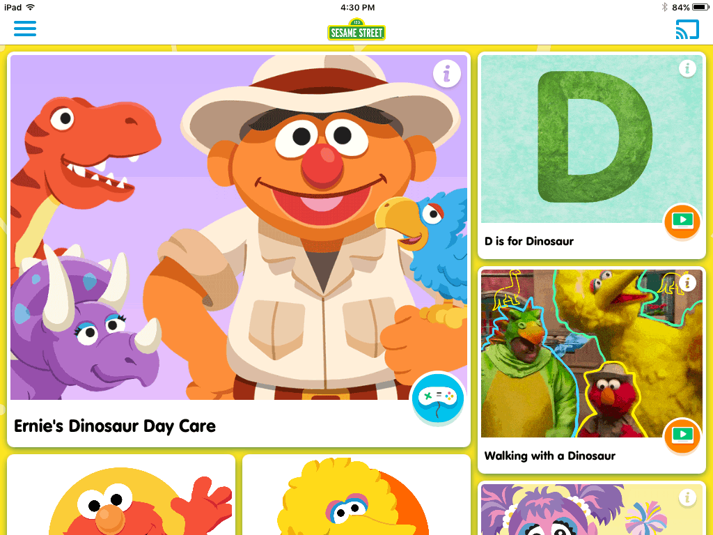 sesame street- educational apps for preschoolers