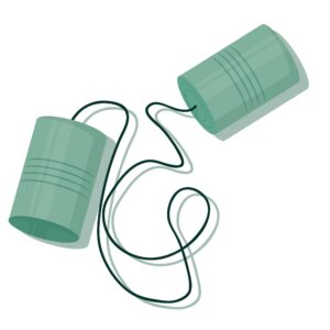 picture of two empty tin cans connected by string for the telephone activity with kids