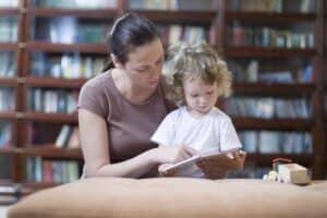 mother spending quality time with toddler