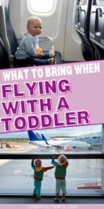 must-haves when flying with a toddler Pinterest pin