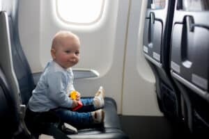 toddler on an airplane