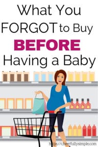 what you forgot to buy before having a baby pinterest pin