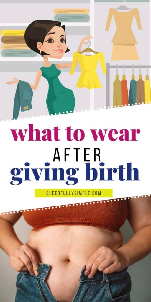 tips for what to wear after giving birth Pinterest pin
