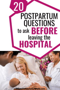 postpartum questions for moms to ask Pinterest pin