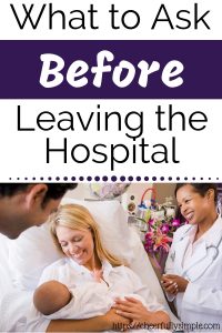 postpartum questions to ask before leaving the hospital pinterest pin