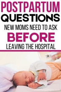 postpartum questions all new moms need to ask before leaving the hospital Pinterest pin