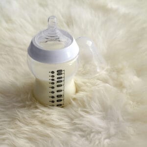 bottle of pumped breast milk