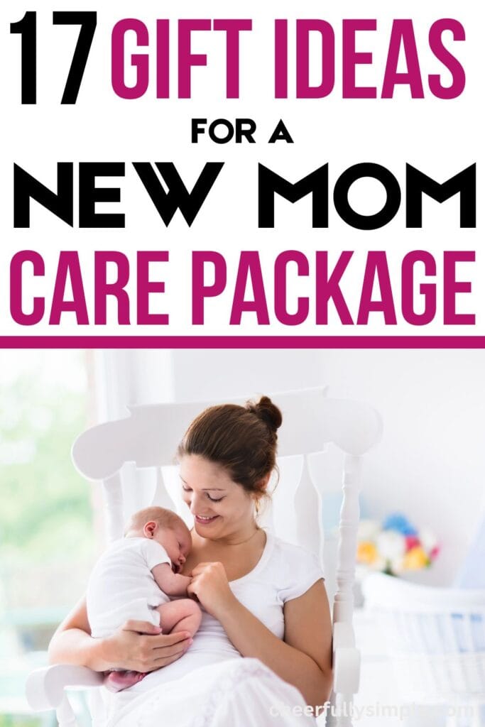 gift ideas for a new mom care package Pinterest pin