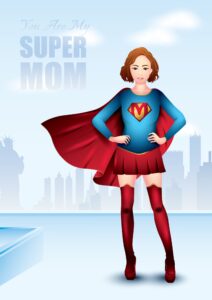 picture of a woman in super mom costume