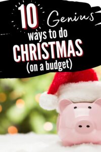 christmas budget pinterest pin with piggy bank