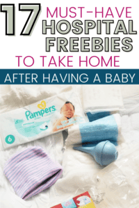 freebies to take home after having a baby Pinterest pin