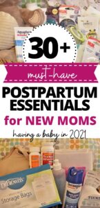 postpartum essentials for new moms pinterest pin