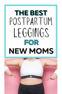 woman wearing postpartum leggings pinterest pin