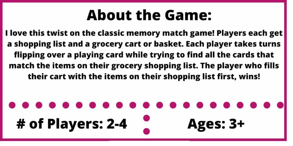 shopping list memory game review