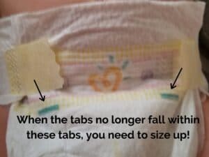 picture showing diaper tabs for sizing