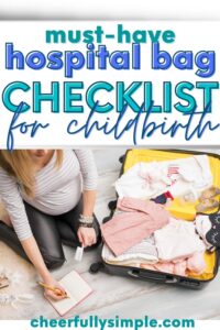 hospital bag checklist pinterest pin