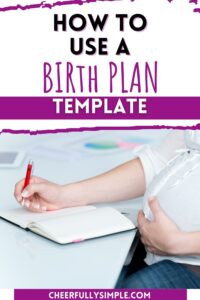 birth plan template pinterest pin