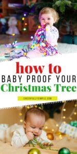 tips to baby proof your Christmas tree Pinterest pin