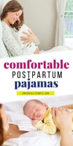 comfortable postpartum pajamas Pinterest pin