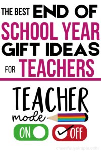 end of School Year gift ideas for teachers Pinterest pin
