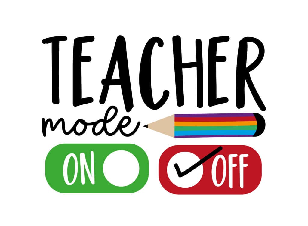 teacher mode off image with pencil showing great end of year gift ideas for teachers