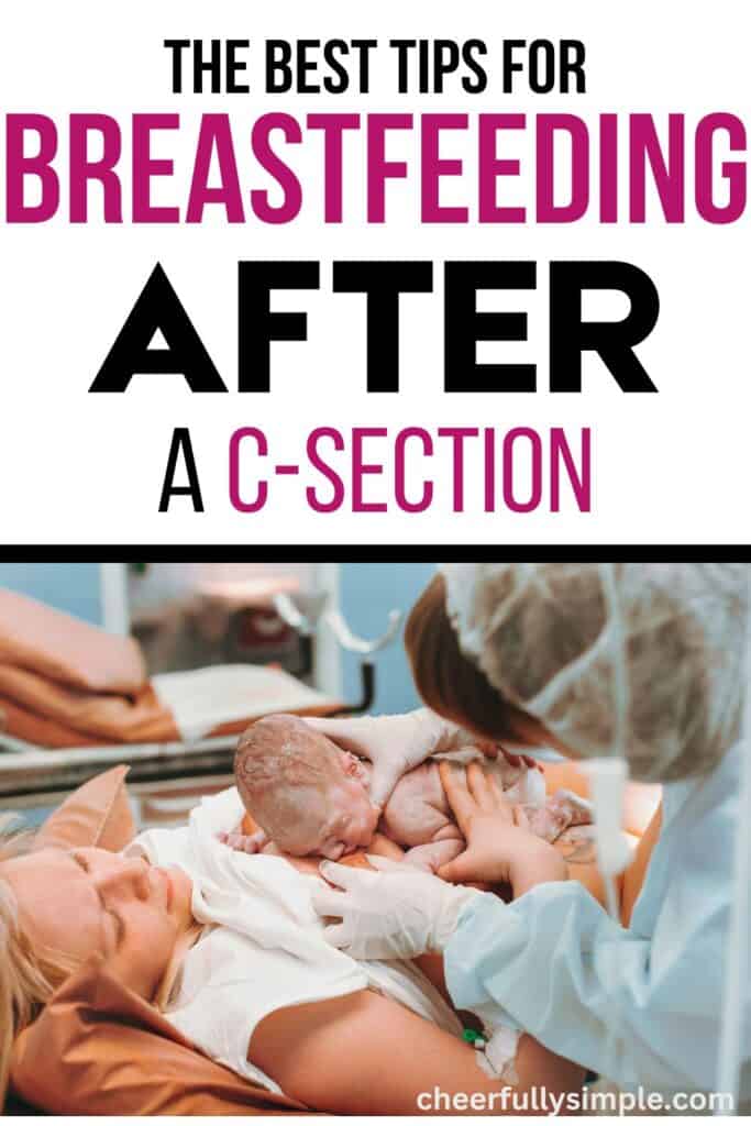 the best tips for breastfeeding after a C-section Pinterest pin