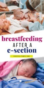 tips for breastfeeding after a c-section Pinterest pin