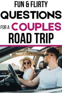 fun and flirty road trip questions for couples Pinterest pin