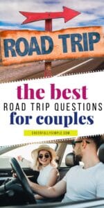 the best road trip questions for couples Pinterest pin