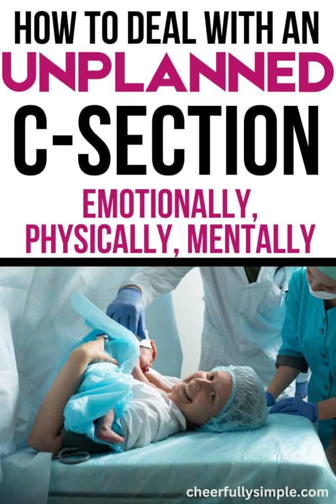 tips to deal with an unplanned C-section Pinterest pin